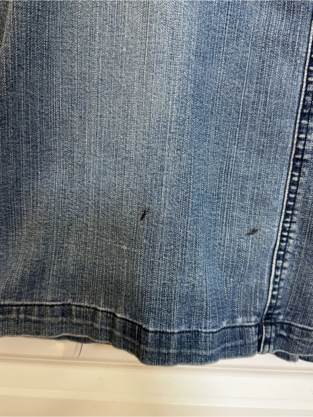 Crazy Horse by Liz Claiborne Women’s Denim Skirt Blue Stretch Jean Knee Length - Picture 5 of 5